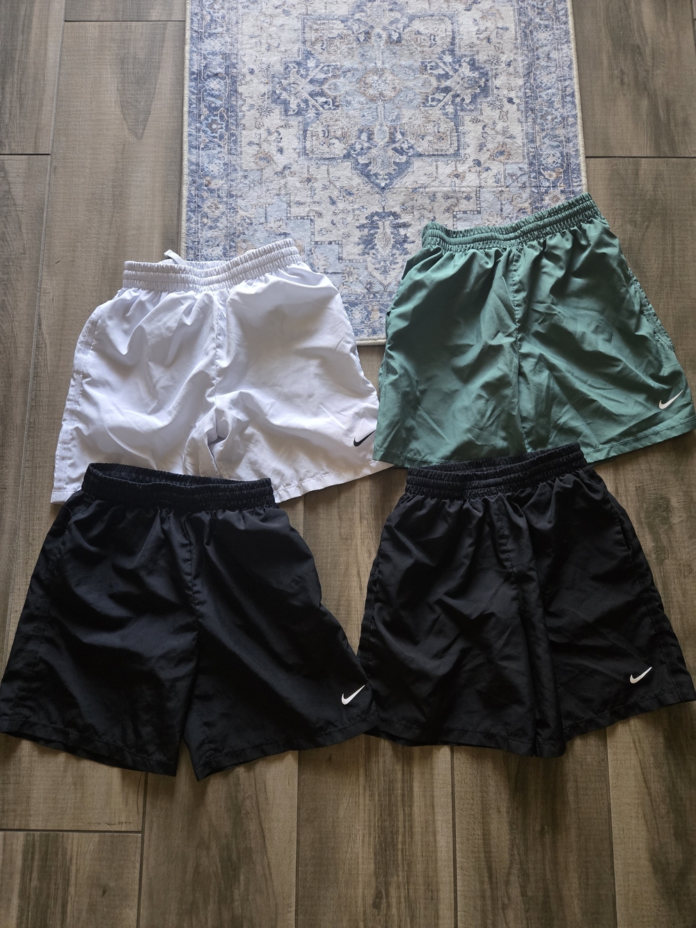Nike Kids' Athletic Shorts Bundle - White, Green, Black